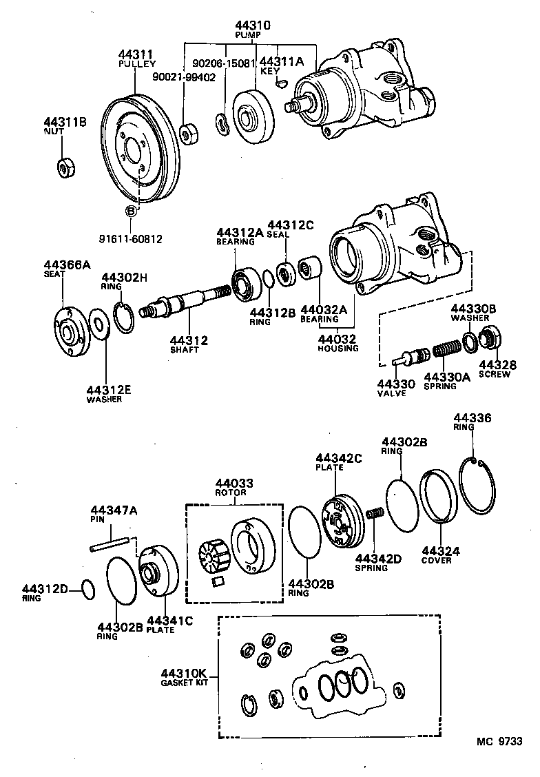 04446-25010 GASKET KIT, POWER STEERING PUMP product image