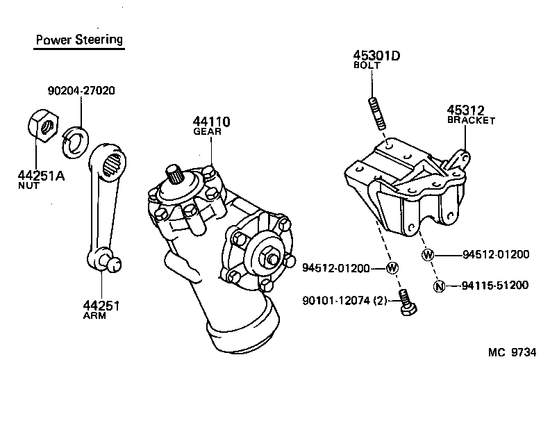 44107-25010 HOUSING SUB-ASSY, POWER STEERING GEAR product image