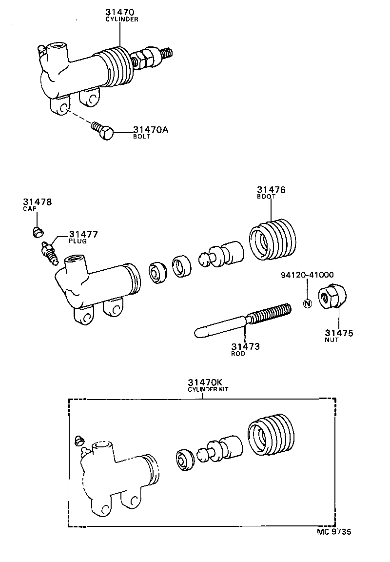 31475-57010 NUT, CLUTCH RELEASE CYLINDER PUSH ROD product image
