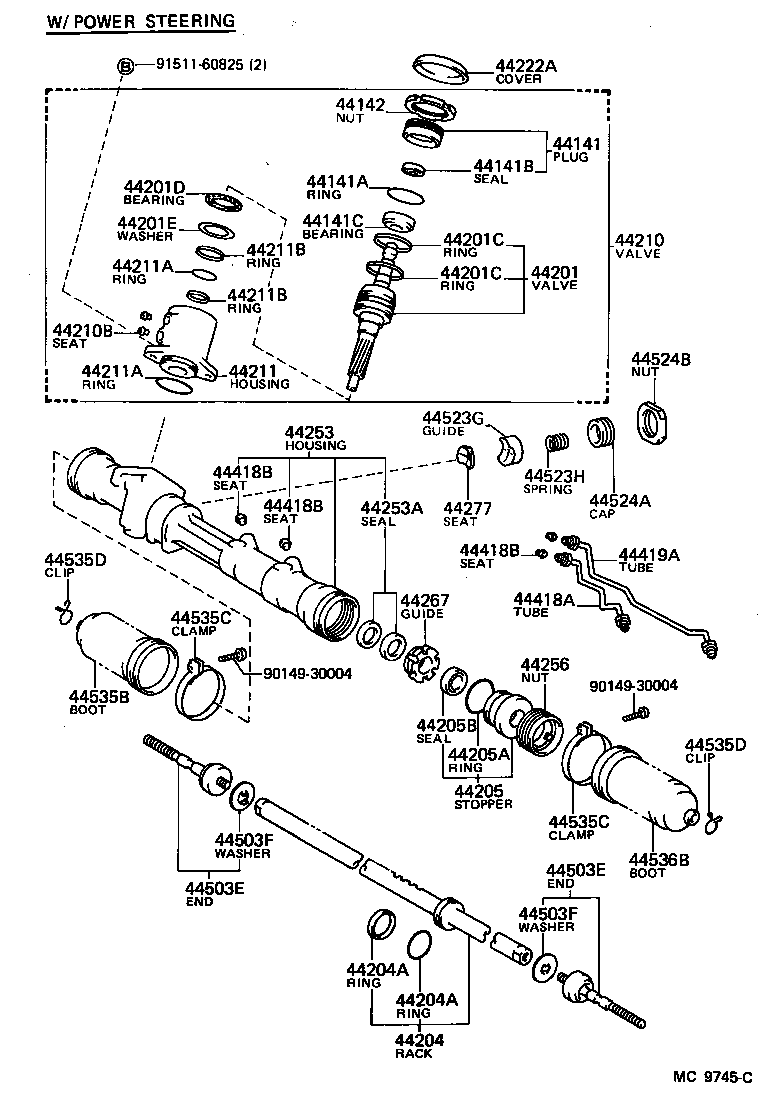 04455-20010 GASKET KIT, POWER STEERING CONTROL VALVE OVERHOLE product image