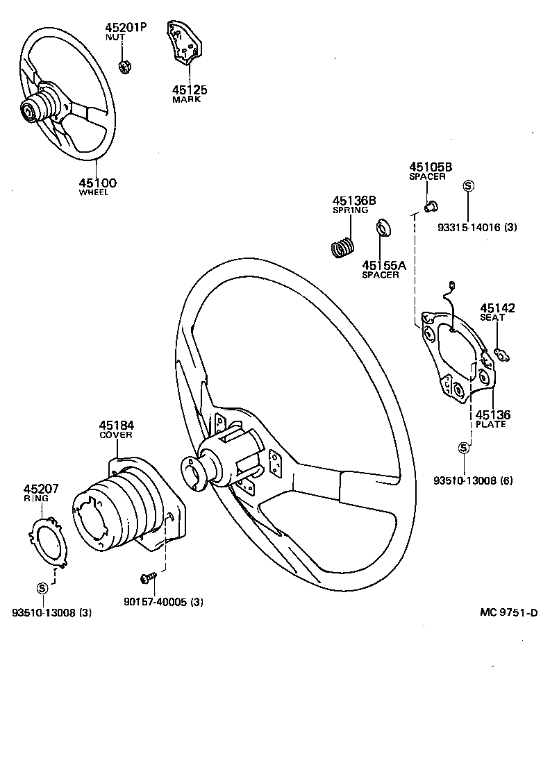 45100-17040 WHEEL ASSY, STEERING product image
