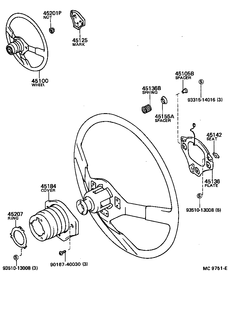 45111-10060 WHEEL ASSY, STEERING product image
