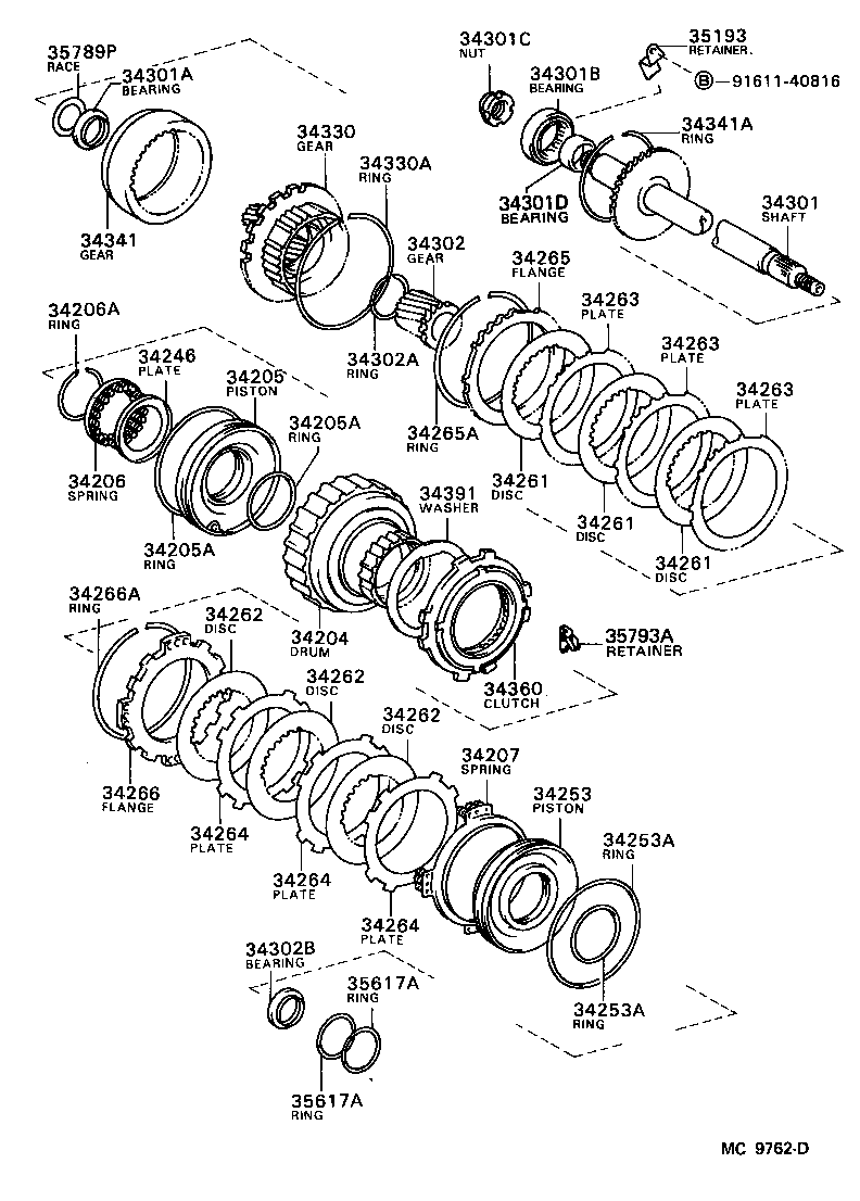 Toyota 34265-12020 FLANGE, UNDERDRIVE CLUTCH, NO.1
