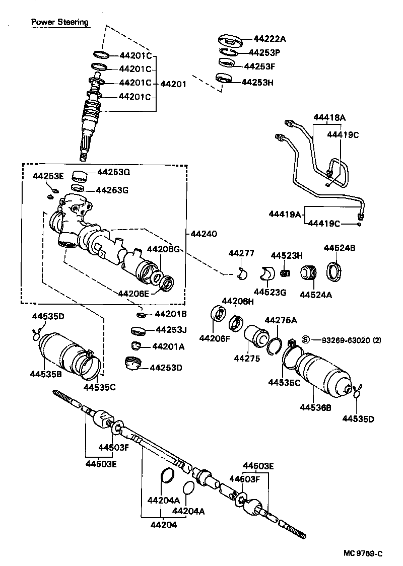 44203-12090 HOUSING, POWER STEERING RACK product image