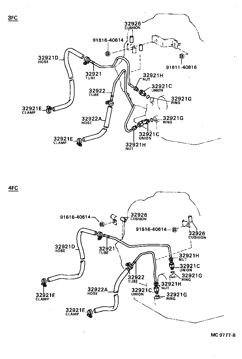 Toyota 32922-12240 TUBE, OIL COOLER OUTLET, NO.1
