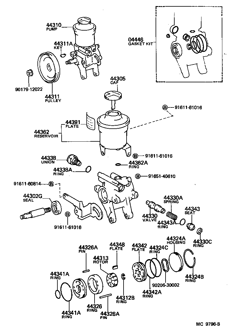 44306-12060 RESERVOIR, OIL(FOR VANE PUMP) product image