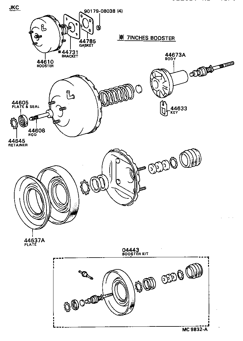 04443-12190 BOOSTER KIT, BRAKE product image