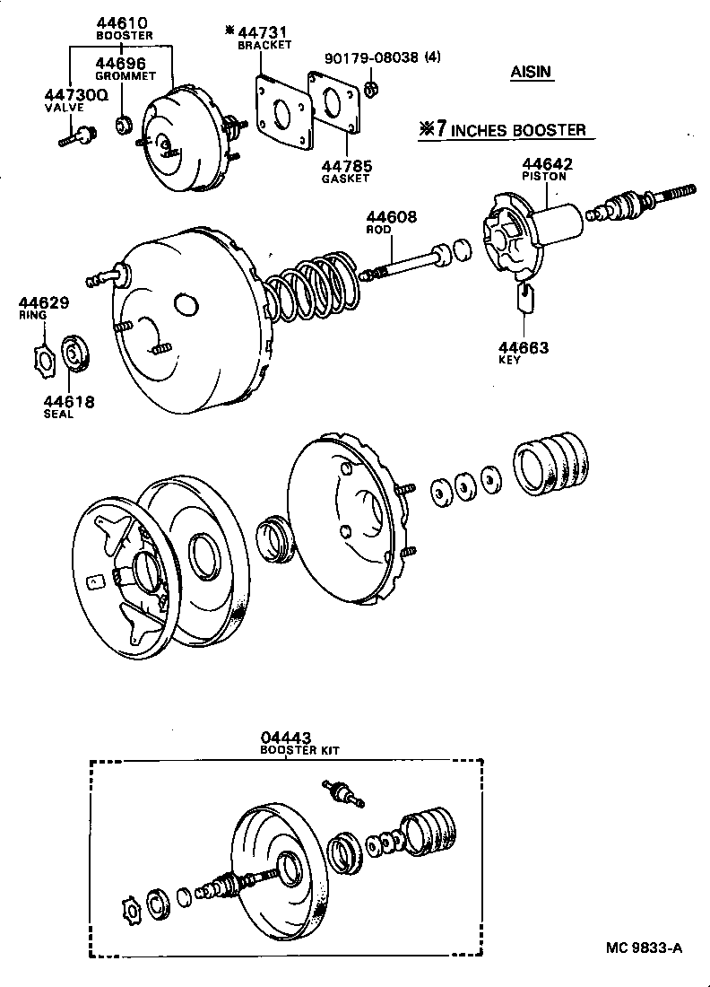 04443-12190 BOOSTER KIT, BRAKE product image