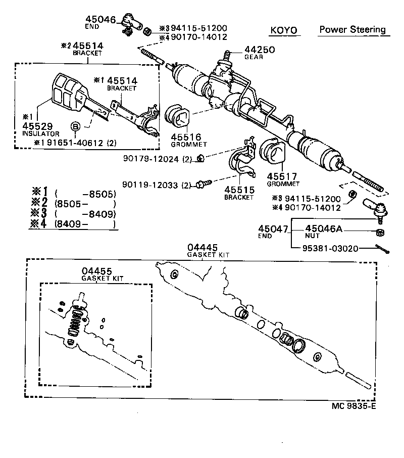 44250-12101 GEAR ASSY, POWER STEERING(FOR RACK & PINION) product image