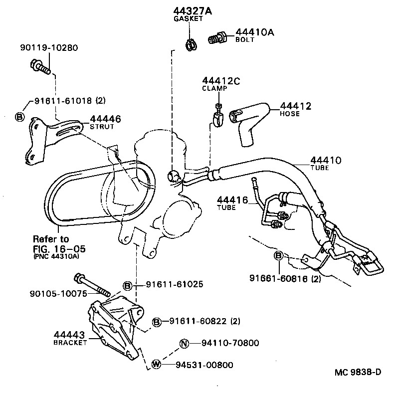 44348-12050 HOSE, OIL RESERVOIR TO PUMP, NO.1 product image