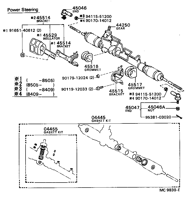 44203-12090 HOUSING, POWER STEERING RACK product image