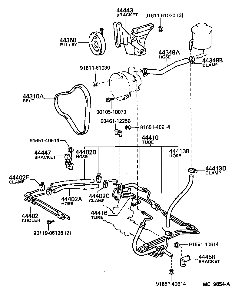 44348-14040 HOSE, OIL RESERVOIR TO PUMP, NO.1 product image