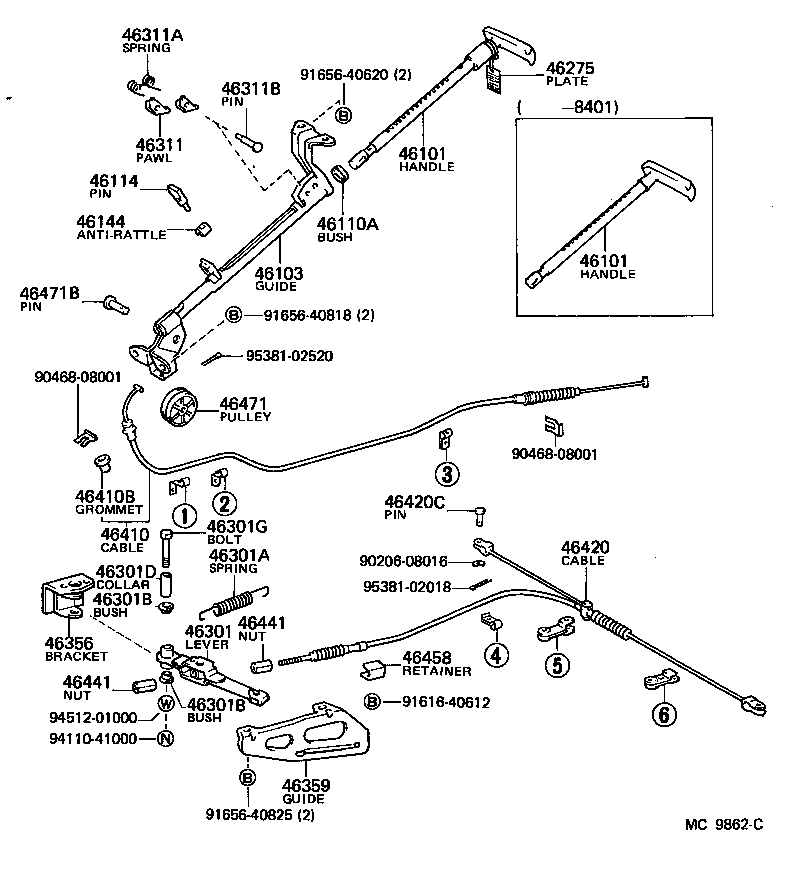 46321-26050 LEVER, PARKING BRAKE INTERMEDIATE product image