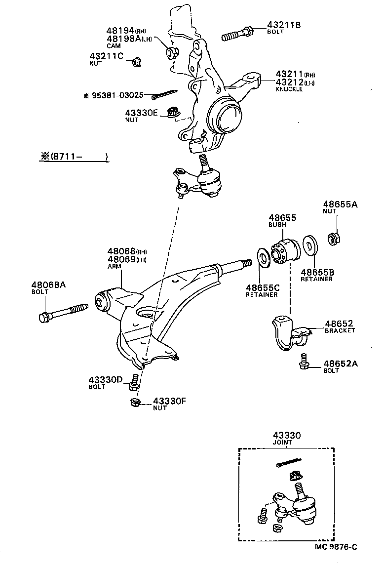 Toyota 48198-32020 CAM, CAMBER ADJUST, LH