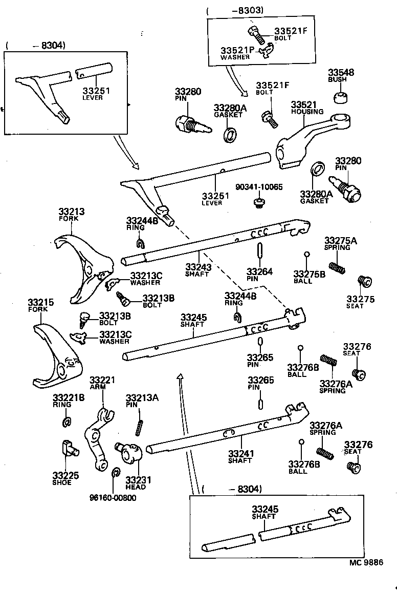 33253-30171 LEVER, SHIFT OUTER, NO.1 product image