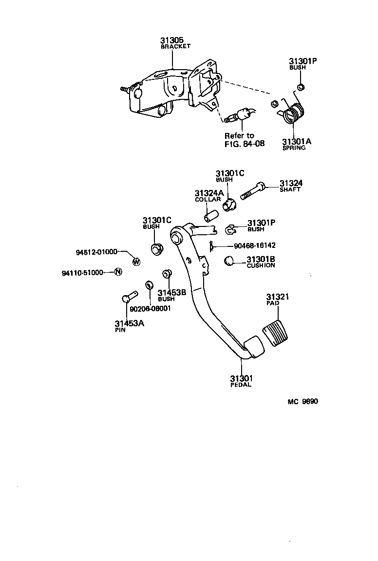 31310-22010 PEDAL SUB-ASSY, CLUTCH product image