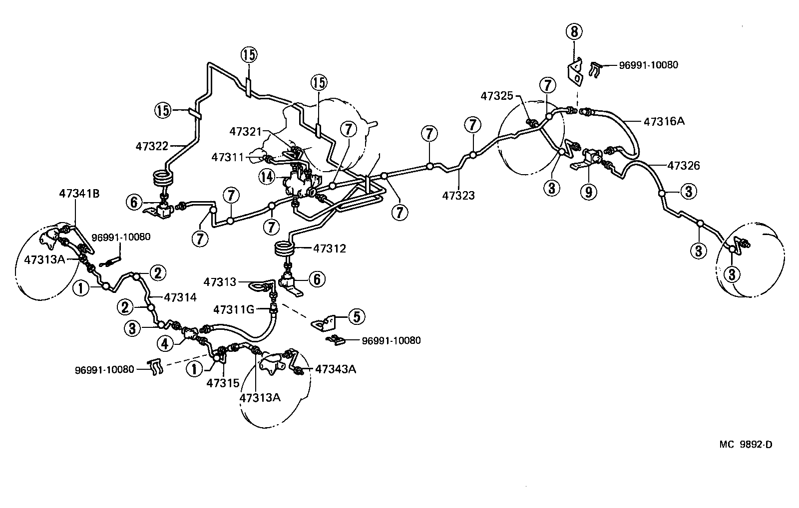 Toyota 47315-60260 TUBE, FRONT BRAKE, NO.4
