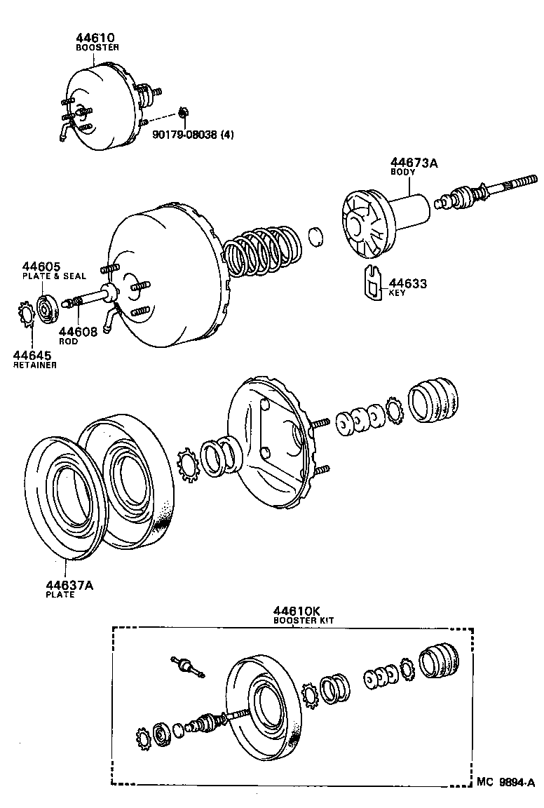 04443-26091 BOOSTER KIT, BRAKE product image