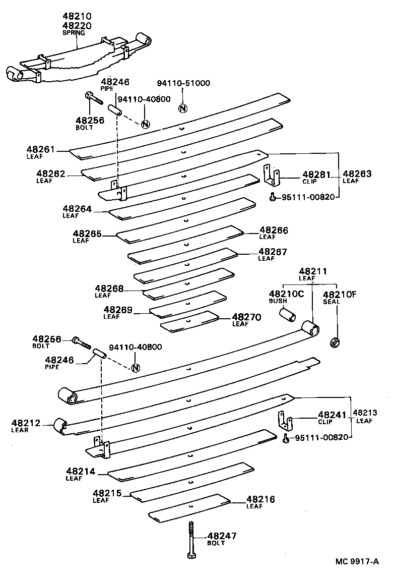 48542-36040 PIN, SHOCK ABSORBER UPPER PIVOT, REAR product image