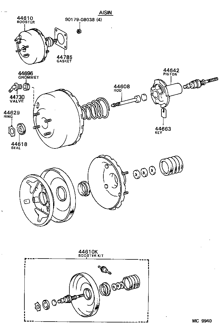 04443-14380 BOOSTER KIT, BRAKE product image