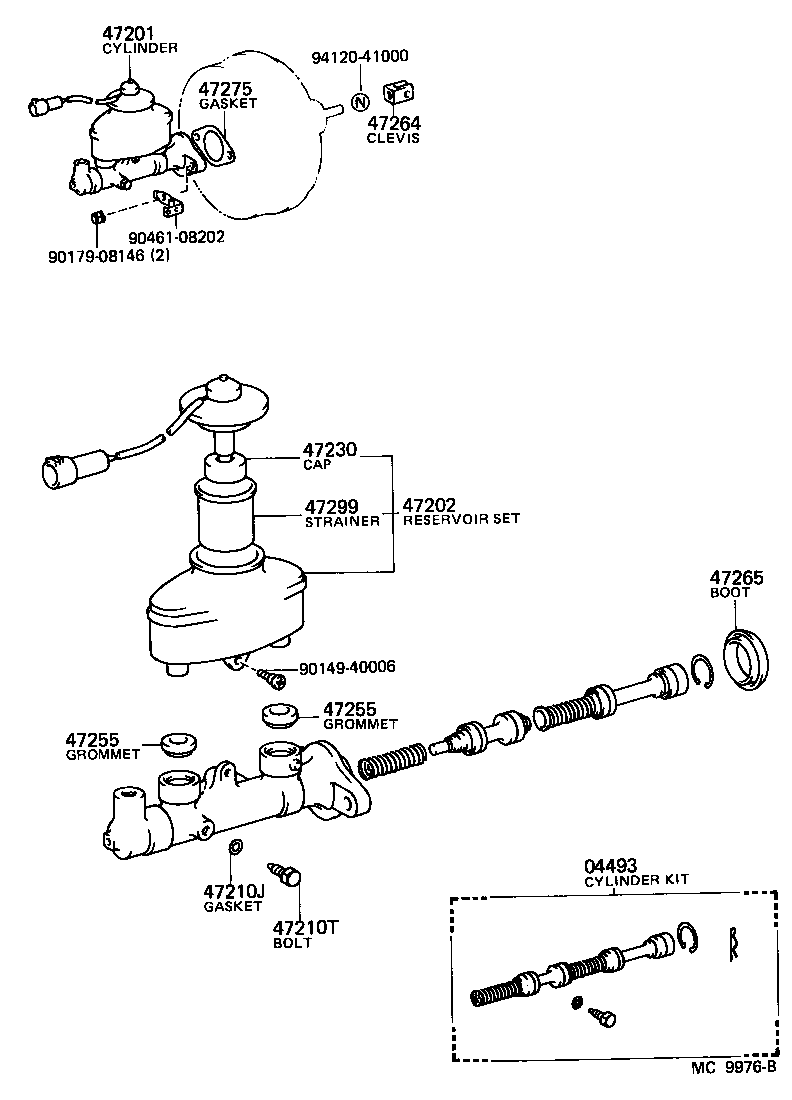 Toyota 47202-12310 RESERVOIR SUB-ASSY, BRAKE MASTER CYLINDER