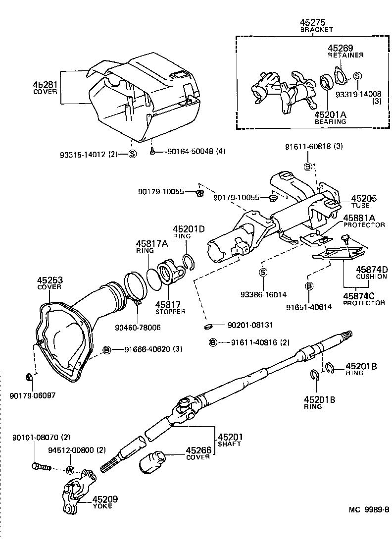 Toyota 45210-12260 SHAFT SUB-ASSY, STEERING MAIN