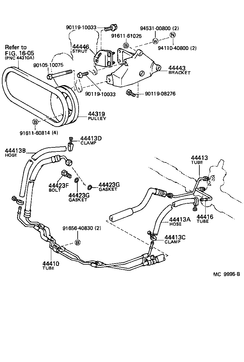 Toyota 44412-12140 HOSE(FOR RETURN TUBE OUTLET)