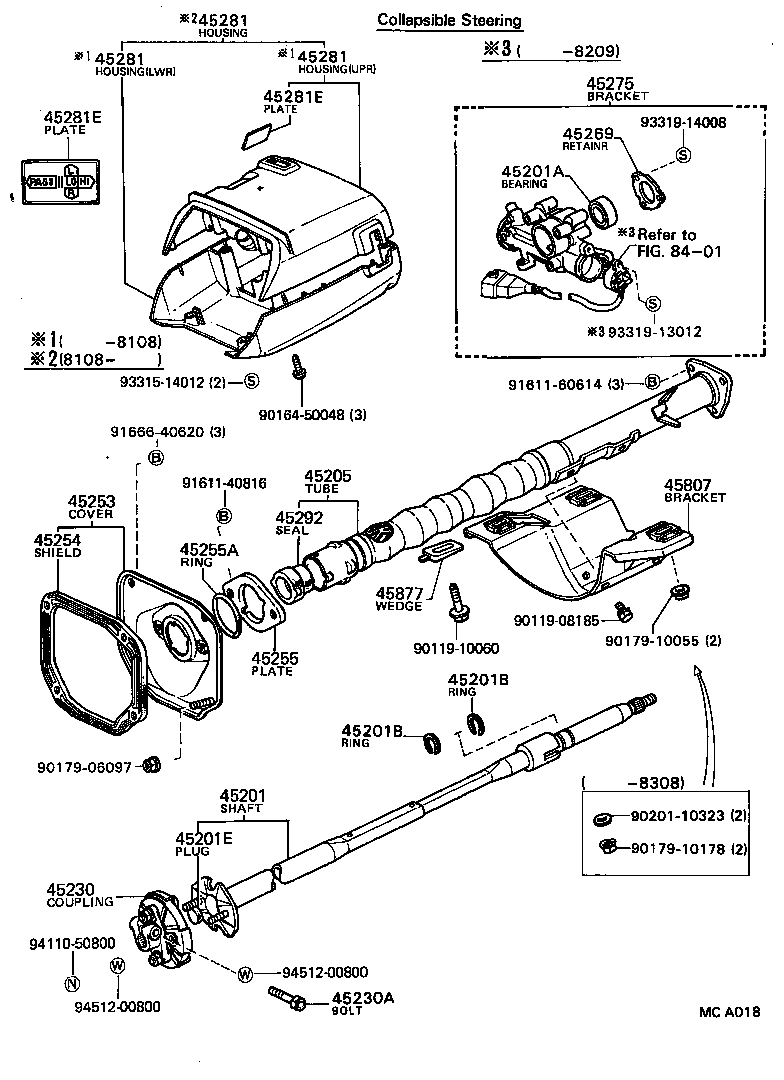 45201-12190 SHAFT SUB-ASSY, STEERING MAIN product image