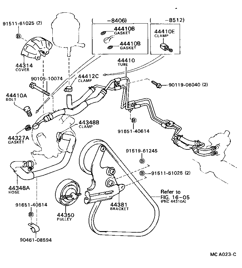 44348-32020 HOSE, OIL RESERVOIR TO PUMP, NO.1 product image
