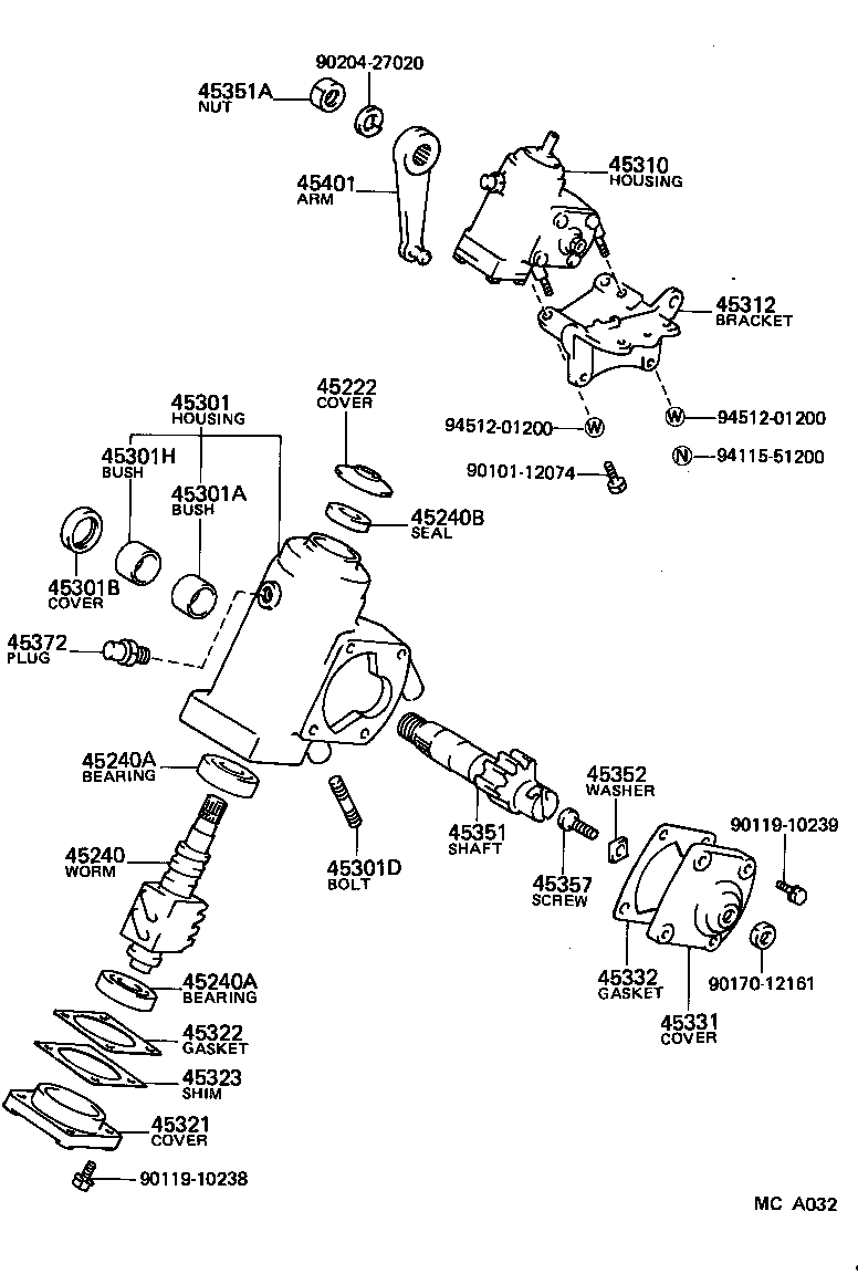 44107-25010 HOUSING SUB-ASSY, POWER STEERING GEAR product image