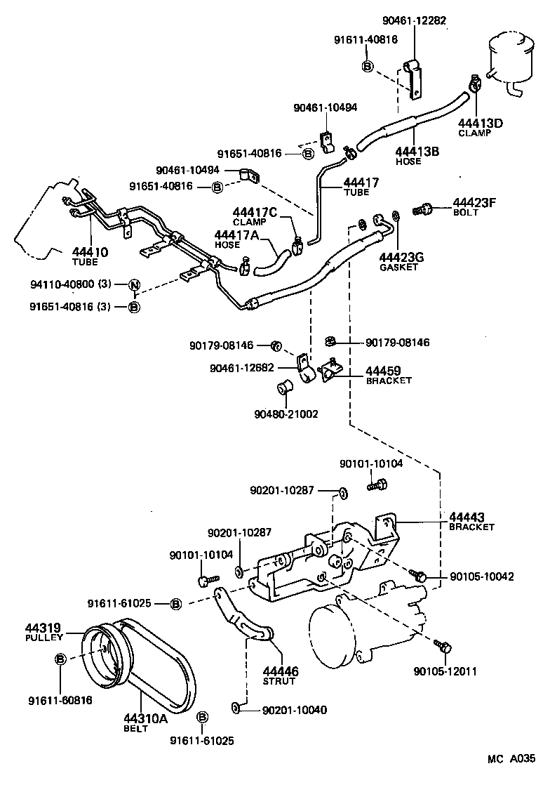 44459-25010 BRACKET, TUBE SUPPORT, NO.3 product image