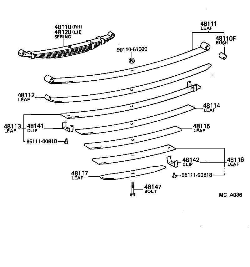 04481-36051 SHACKLE KIT, FRONT SPRING product image