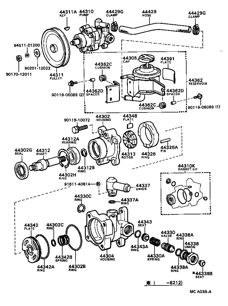 44348-22040 HOSE, RESERVOIR TO OIL PUMP product image