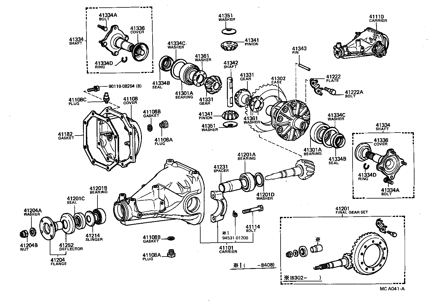 41110-24070 CARRIER ASSY, DIFFERENTIAL, REAR product image
