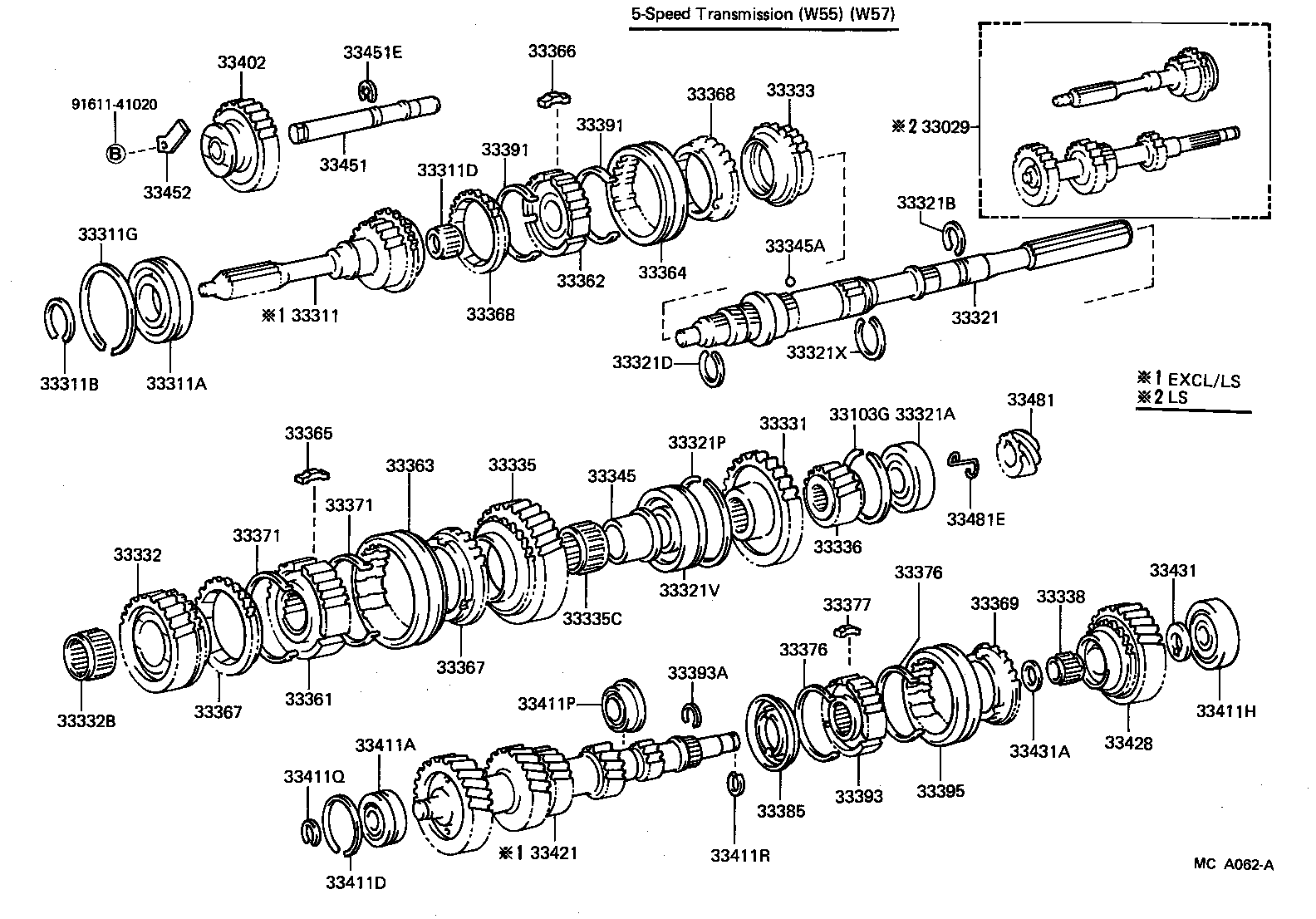 33391-22020 SPRING, SYNCHROMESH SHIFTING KEY, NO.1 product image