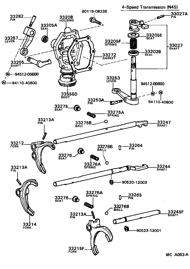 33253-30150 LEVER, SHIFT OUTER, NO.1 product image