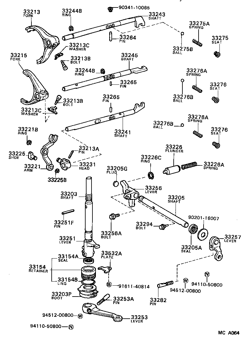 33253-30150 LEVER, SHIFT OUTER, NO.1 product image