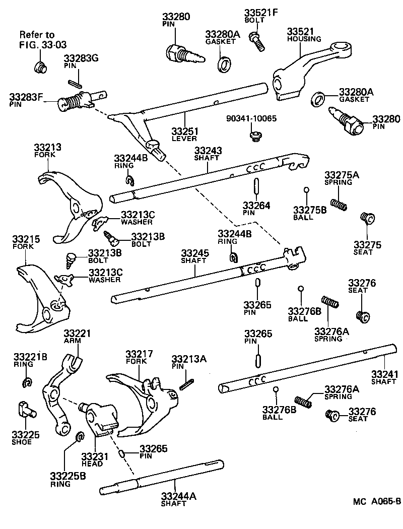 33253-30150 LEVER, SHIFT OUTER, NO.1 product image