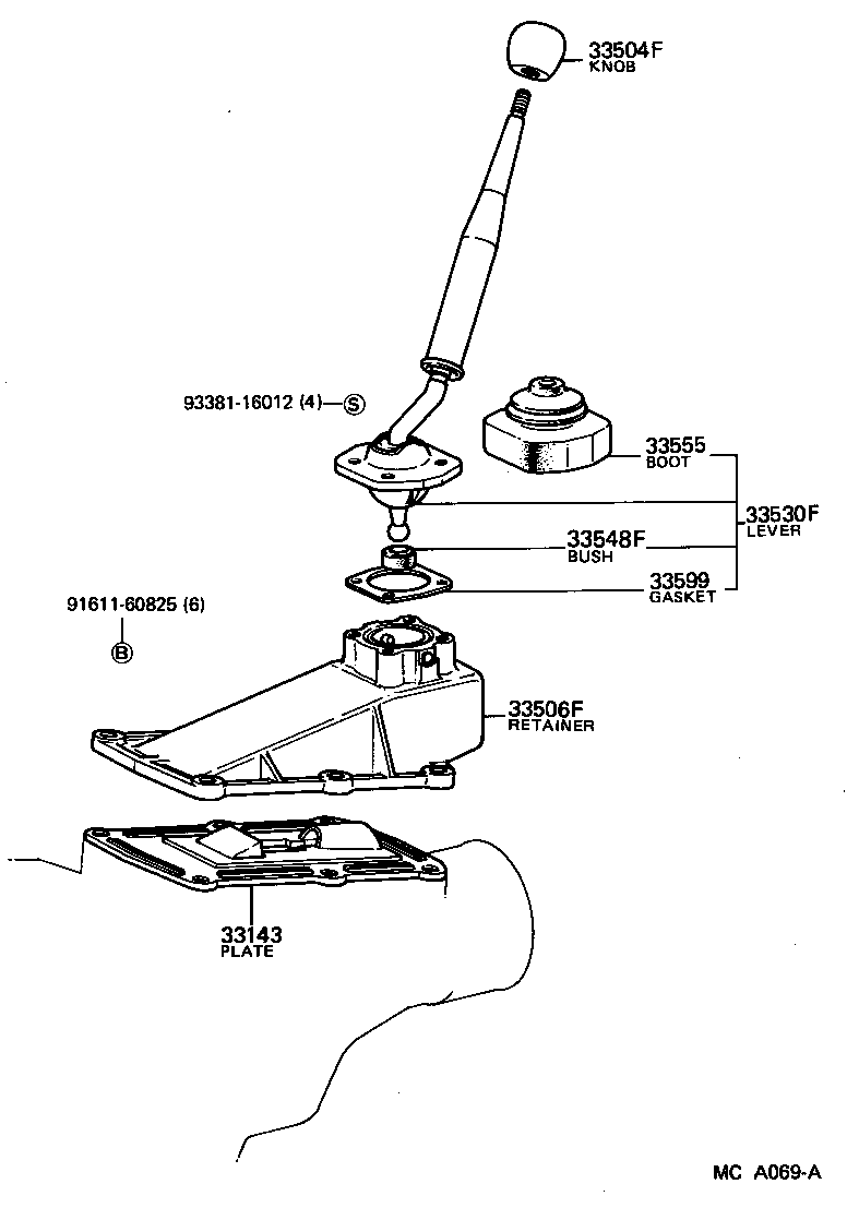 33503-30120 LEVER SUB-ASSY, SHIFT(FOR FLOOR SHIFT) product image