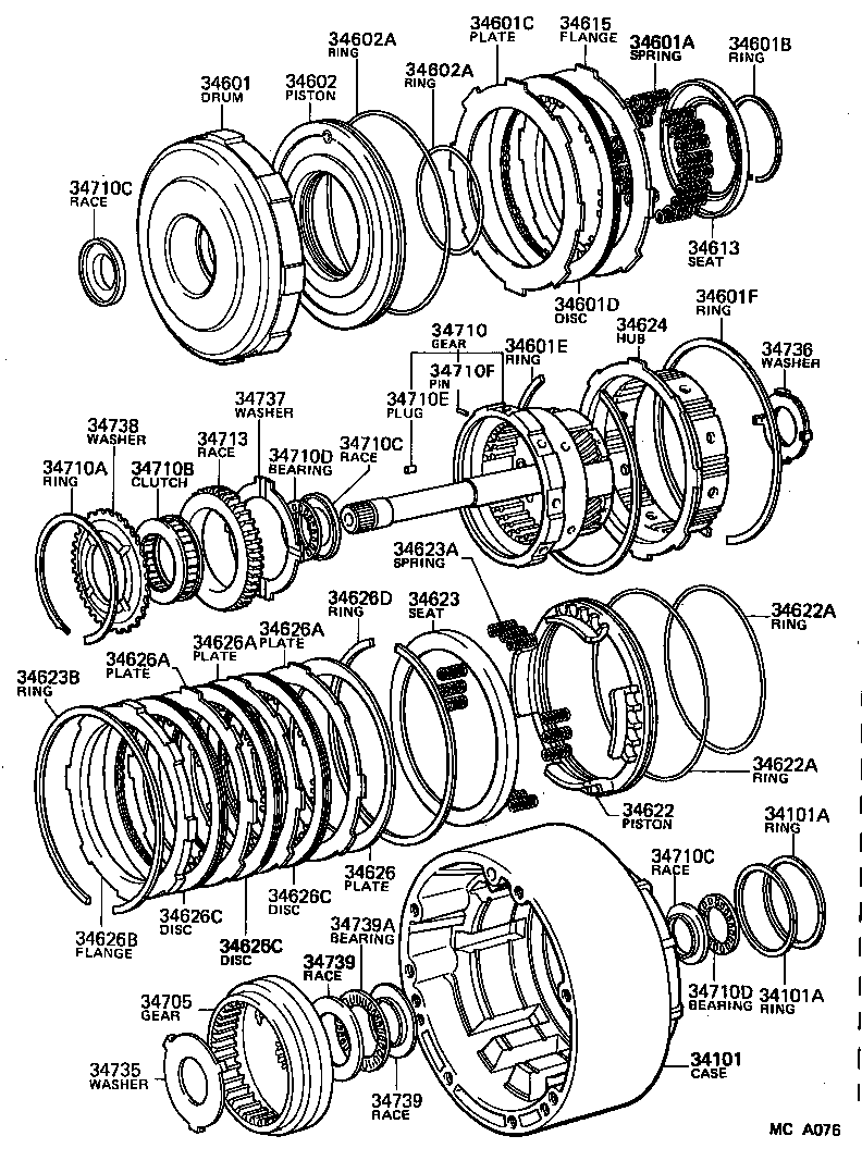 34103-30010 SUPPORT SUB-ASSY, OVERDRIVE product image