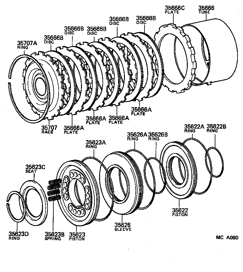 35648-30030 PLATE, CLUTCH (FOR 1ST & REVERSE BRAKE) product image