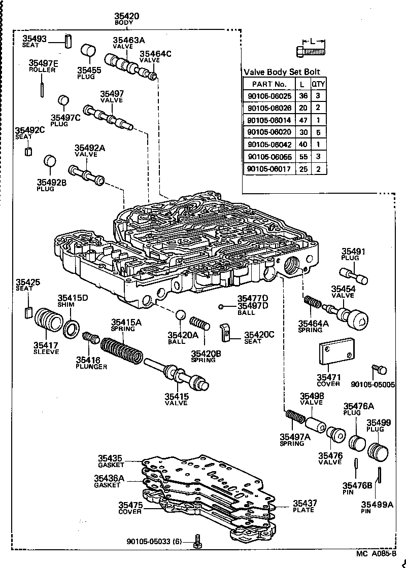 35432-30172 PLATE, VALVE BODY, NO.1 product image