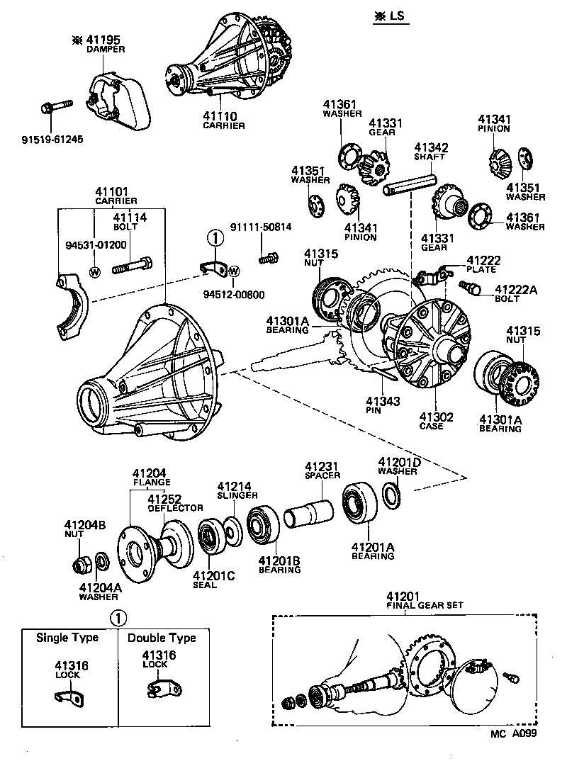 41201-39725 FINAL GEAR KIT, DIFFERENTIAL, REAR product image