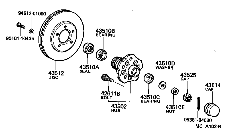 43512-30140 DISC, FRONT product image