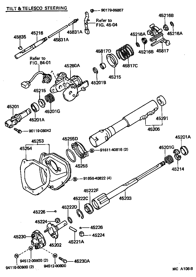 45870-30160 TUBE SUB-ASSY, STEERING COLUMN product image