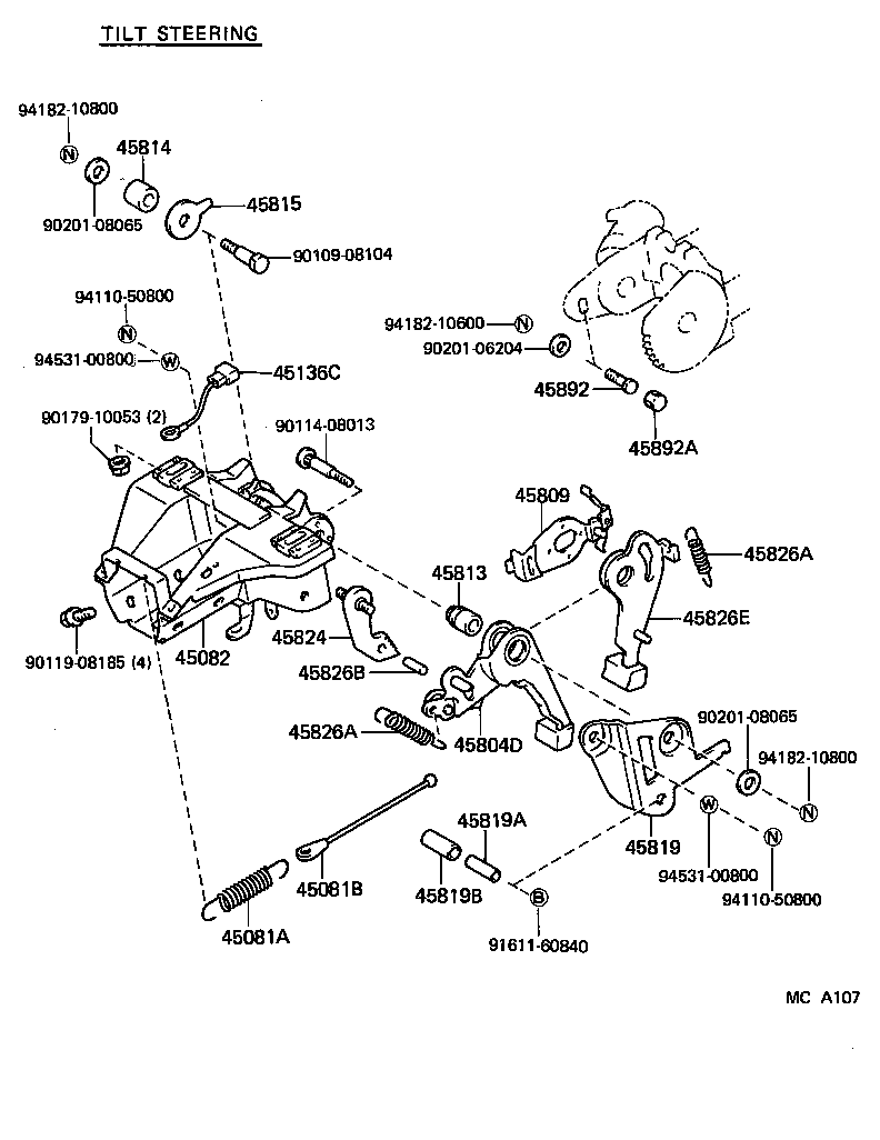45870-30160 TUBE SUB-ASSY, STEERING COLUMN product image
