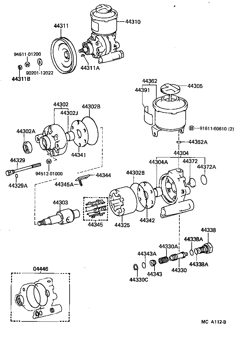44306-30110 RESERVOIR, OIL(FOR VANE PUMP) product image