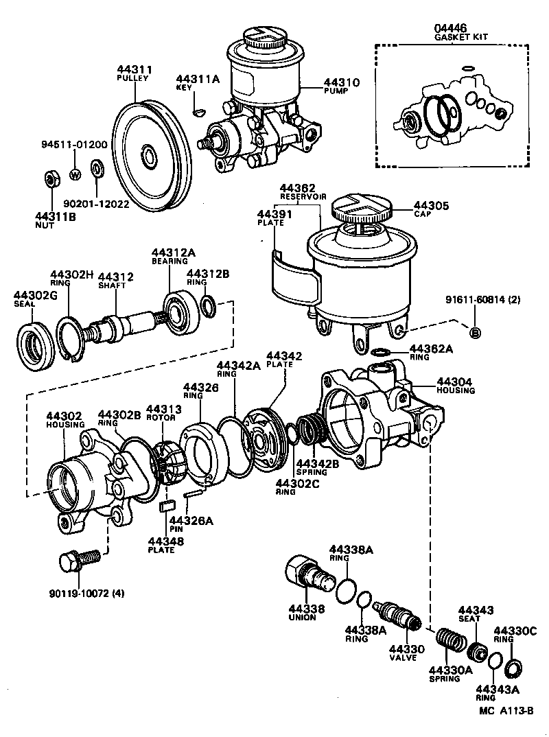 44306-30110 RESERVOIR, OIL(FOR VANE PUMP) product image