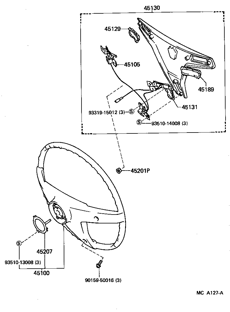 90179-14014 NUT, STEERING WHEEL SET product image