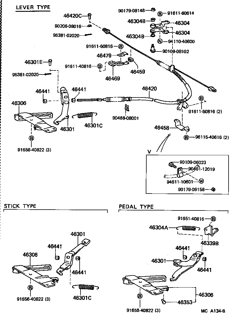 46420-31070 CABLE ASSY, PARKING BRAKE, NO.2 product image